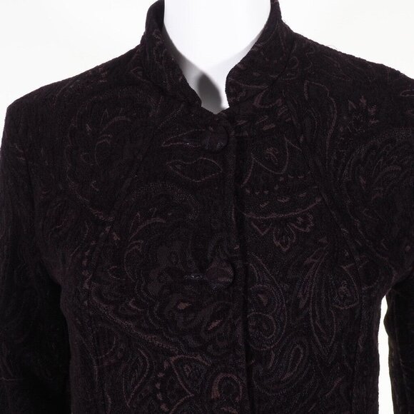 TSD Womens Jacket Small Paisley Purple Plum Two Star Dog - Picture 9 of 10